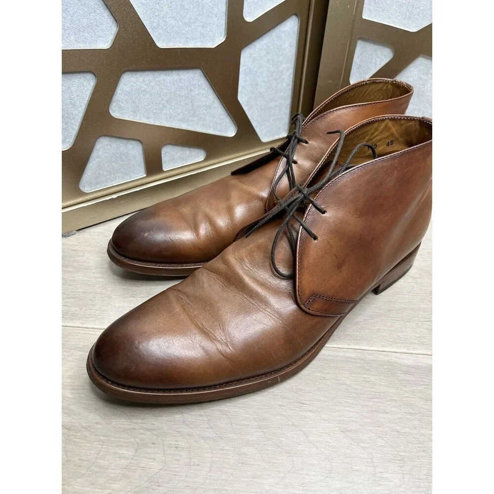 Antonio Maurizi chukka boots 45 Us 11.5 12 Brown Leather Men Shoes Italy